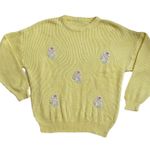 Vintage 80s cottagecore yellow sweater Size L Photo 8