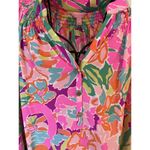 Lilly Pulitzer Silk Blouse ELSA Lulu Flamingo's Small S Pink Photo 4