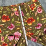 Talbots EUC VTG  Stretch Floral Cropped High Rise Pants Women's 8 Olive Green Photo 6
