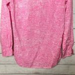 PINK - Victoria's Secret  Pink & White Button Down Pocket Front Pajama Sleep Shirt Photo 5
