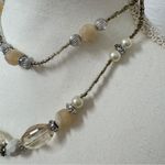 Silver Tone Rhinestone Costume Jewelry Necklace Layered Womens Photo 5