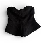 NBD  ARLETTE REVOLVE Black Strapless Corset Wool Peplum Crop Top Size XS Photo 3