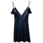 Lulus  Middle of the Night Black Velvet Off Shoulder OTS Mini Dress Size Small Photo 3