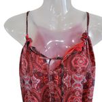 Lucky Brand Paisley Chiffon Overlay Hi Low Tassel Belted Red Size Medium Photo 3