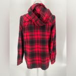Hippie Rose  plaid flannel hooded button down shirt, size‎ medium Photo 3