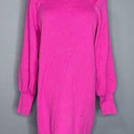 Elegant Fuchsia Long Sleeve Sweater Dress Pink Photo 0