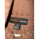Ambiance Apparel Brown Cable Knit Cropped Turtleneck Sweater | Women’s M Photo 4
