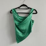 Nanushka Petra Satin Cowl Neck Top Size XS NEW Green Photo 1