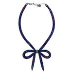 Betsey Johnson  Dark Shadows Blue Mesh Bow Necklace Photo 4