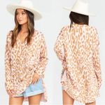Show Me Your Mumu 🐆Women’s  Cliffside Tunic Sweater Pink and Brown Leopard Sz XS Photo 4