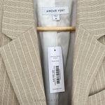 Amour Vert NWT  Women’s Slim Tobie Blazer  | Sz Medium | Natural (Tan) Striped Photo 5