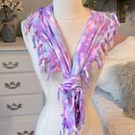 Justice  Infinity Scarf Multicolor Pastel Purple Pink Fringe Photo 2