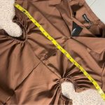 Pretty Little Thing NWT  Button Front Wide Leg Jumpsuit Chocolate Brown Size 12 Photo 7