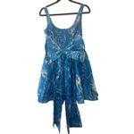 Hutch Anthropologie  Back-Bow Basque Waist Blue Floral Mini Dress NWT Size S Photo 3