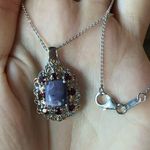 Rare Tiffany Stone Red Garnet Sterling Silver Necklace Purple Photo 8