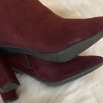 Jones New York ποΈ Jone New York Wine Burgundy Kenzie Suede Heel Ankle Booties Gold Buckle 6.5 Photo 5