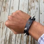 3 pcs Gothic Emo grunge studded faux leather Punk bracelet Photo 4