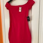EXPRESS Pink Bodycon Off the Shoulder Dress Photo 2
