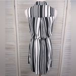 Gypsies & Moondust  Sleeveless Shirt Dress Black/White Stripes-Medium Photo 2