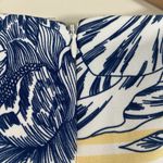 R & K Dress Yellow Stripes Blue Floral Pleated Skirt Knee Length Retro Size 14 Photo 5