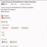 Juicy Couture  Embellished V Neck Sweater Photo 4