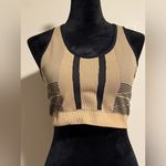 EUC DSG Sahara Sand and Pure Black Seamless Colorblock Sports Bra size large Tan Photo 0