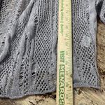 Eileen Fisher  Open Knit Linen Blend Cropped Cardigan Shrug Sweater Grey S Photo 4