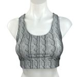 Terez Gray Cable Knit Hi-Shine Racer Back Activewear Fitness Sports Bra Size S Photo 0