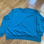 Nike Women’s Oversized Crewneck Sweatshirt XXL Blue Glitter Swoosh Fleece Photo 9