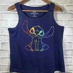Disney Women’s Pride Stitch Tank Top Rainbow Design, Size Medium Photo 0