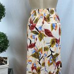 l*space L Tan Floral Asymmetric Hem Midi Skirt Size M Photo 2