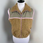 For Love & Lemons Pink Teddy Sherpa Full Zip Vest Medium Sleeveless Photo 5