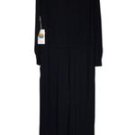 Vuori Women's Lux Intentions Jumpsuit Large L/S Straight Wide Leg Black New Photo 0
