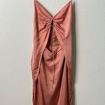 Revolve Song Of Style Copper Pink Midi Dress Open Tie Front Womens Size XS Photo 2