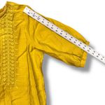 Women Short Sleeve Floral Embroidery Shirt Blouse Peasant Boho Summer Casual XL Yellow Photo 8