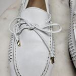 Array Phoenix Leather Loafers Womens 9.5 Narrow White Woven Stitching Slip On Photo 12