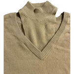 naadam Mock Cut Turtle Neck Old Money Designer 100% Cashmere Sweater Small Tan Photo 7