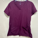 MedCouture Insight XS Wine Scrub Top V Neck Short Sleeve Pockets Women's Photo 0