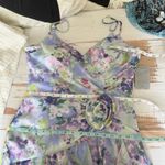 XScape Women's Floral-Print Rosette Ruffled Gown Size 12 Photo 10