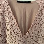 ZARA Women’s Soft Pink Lace V-neck Mini Dress in Size Small Photo 3