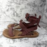 Farylrobin Free People Womens Zelda Crossfire Sandal Size 7 Oxblood Red Leather Photo 2
