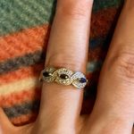 Ross Simons sterling sapphire and diamond accent ring size 9 Photo 0