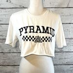 Black Pyramid  Crop Top White w Black Logo-Medium Photo 0