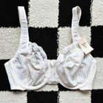 Valentino Garavani NWT Vintage 90s Valentino Intimo White Nylon Lace Bra 34D Photo 0
