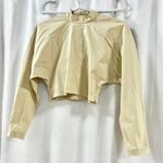 L'Academie Olesia 100% Cotton Long Sleeve Cropped Top Beige Women's Size XS Photo 2