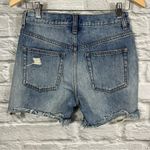 We The Free Jean Shorts 24” Blue Cut Off High Distressed Cotton Denim Jorts Photo 6