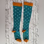 None Green Orange Polka Dot Knee High Compression Pressure Socks Photo 3