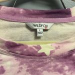 Wildfox Lounge Set Tie Dye Stars in Purple & White Sz L NWT Sweatshirt & Shorts Photo 3