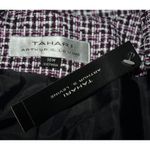 NWT Tahari Arthur Levine 14W Purple Open Tweed Blazer Jacket Faux Leather Trim Photo 6
