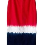 Lauren Ralph Lauren Red White & Blue Jersey Knit Pull On Casual Midi Skirt Small Photo 1